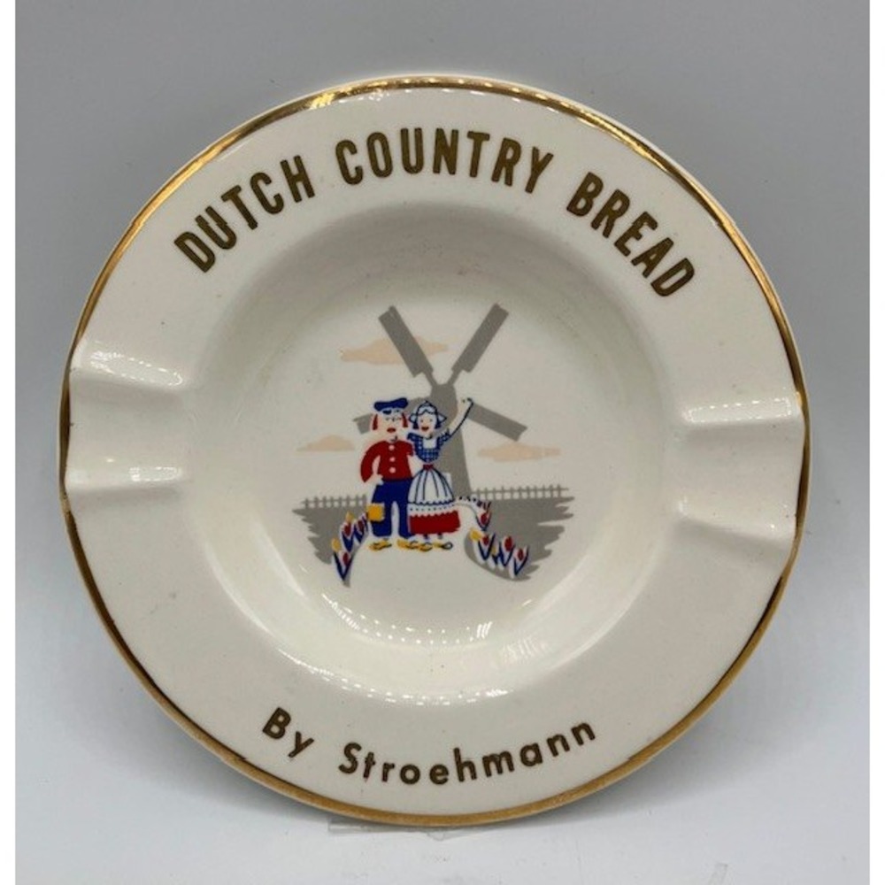 Stroehman‎ Dutch Country Bread Ashtray Vintage Novelty Advertising 5.5"Diameter
